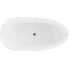 Mexen Eos szabadon álló kád 150 x 75 cm, fehér/fekete, arany túlfolyó - 52471507575-50