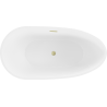 Mexen Eos szabadonálló kád 150 x 75 cm, fehér/fekete, arany fémhálós túlfolyó - 52471507575-55