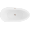 Mexen Eos szabadon álló kád 150 x 75 cm, fehér/fekete, rózsaszín arany lefolyó - 52471507575-60