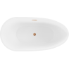 Mexen Eos szabadonálló fürdőkád 150 x 75 cm, fehér/fekete, tiszta bronz - 52471507575-65
