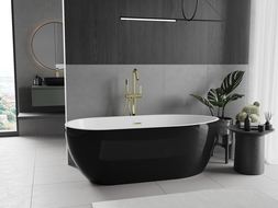 Mexen Eos cada 150 x 75 cm, alb/negru, deversare aurit - 52471507575-55