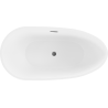 Mexen Eos szabadon álló fürdőkádc 150 x 75 cm, fehér/fekete, gun gray kefe - 52471507575-66