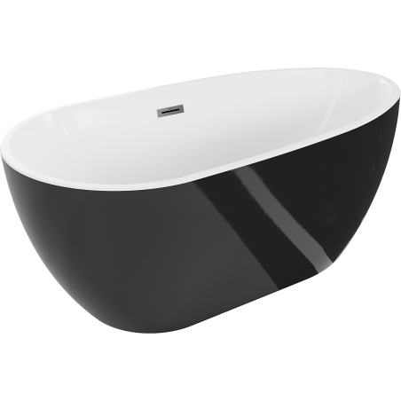 Mexen Eos cadă de baie independentă 170 x 75 cm, alb/negru, preaplin metal armat - 52471707575-95