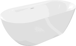 Mexen Roxy cadă freestanding 170 x 80 cm, alb, scurgere albă - 51201708000-20