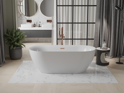 Mexen Roxy szabadon álló kád 170 x 80 cm, fehér, túlfolyó rózsaarany - 51201708000-60