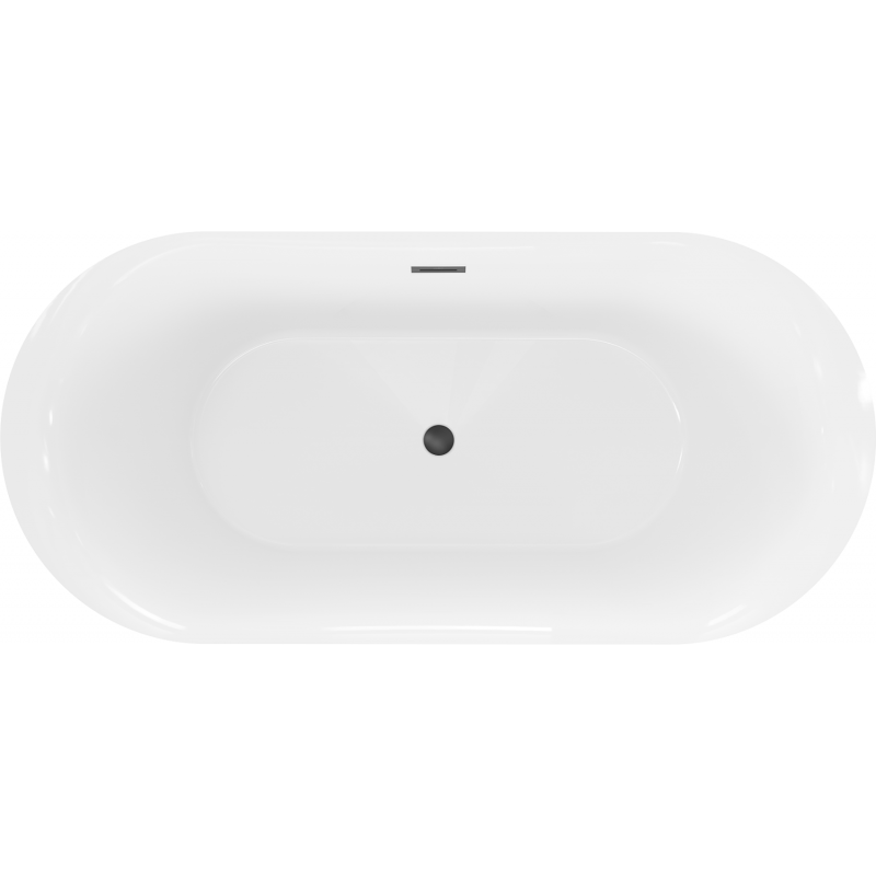 Mexen Roxy cadă de baie freestanding 170 x 80 cm, albă, preaplin negru - 51201708000-70