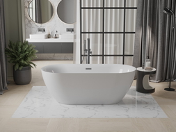 Mexen Roxy szabadon álló kád 170 x 80 cm, fehér, gun metal túlfolyó - 51201708000-95