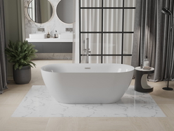 Mexen Roxy szabadon álló kád 170 x 80 cm, fehér, mattított nikkel túlfolyó - 51201708000-97