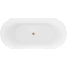 Mexen Roxy cadă freestanding 170 x 80 cm, alb/negru, supraplin auriu roz - 51201708075-60