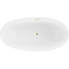 Mexen Bilbao cadă freestanding 180 x 90 cm, alb, scurgere din aur periat - 51311809000-55