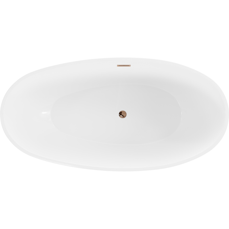 Mexen Bilbao cadă de baie freestanding 180 x 90 cm, albă, preaplin aur roz - 51311809000-60