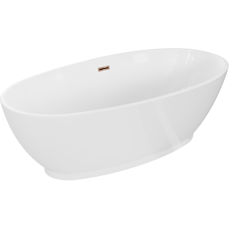 Cadă freestanding Mexen Bilbao 180 x 90 cm, albă, preaplin aur roz - 51311809000-60