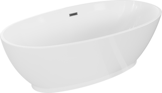 Cadă freestanding Mexen Bilbao 180 x 90 cm, alb, evacuare gun gray periat - 51311809000-66