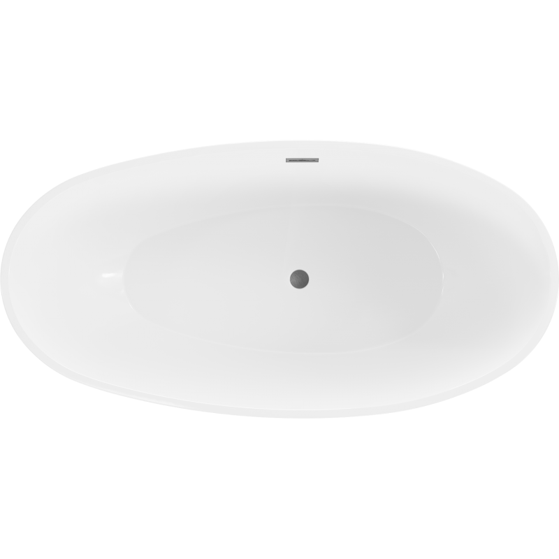 Mexen Bilbao cadă freestanding 180 x 90 cm, albă, preaplin gri metalizat periat - 51311809000-66