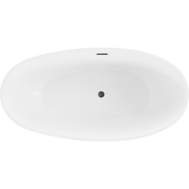 Mexen Bilbao cadă de baie freestanding 180 x 90 cm, albă, preaplin negru - 51311809000-70