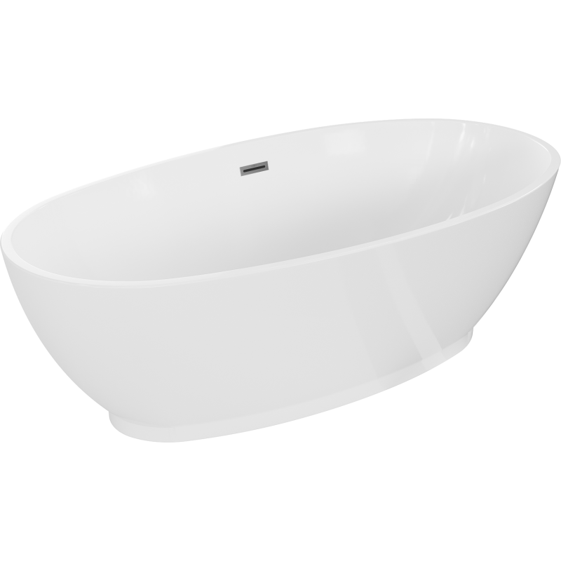 Mexen Bilbao cadă freestanding 180 x 90 cm, albă, preaplin gun metal - 51311809000-95