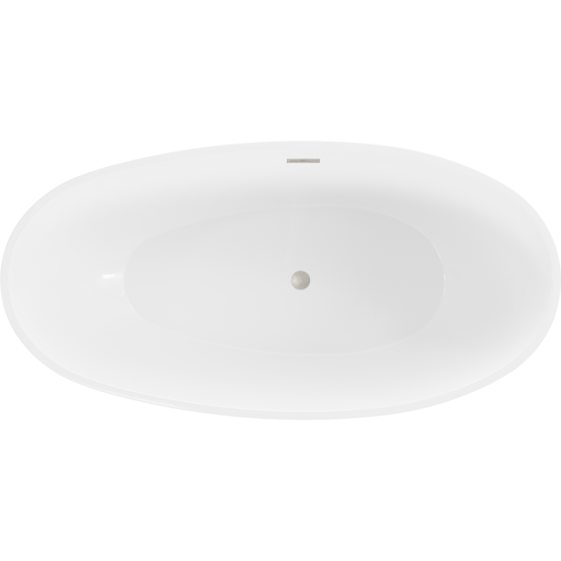 Mexen Bilbao cadă independentă 180 x 90 cm, albă, preaplin nichel periat - 51311809000-97