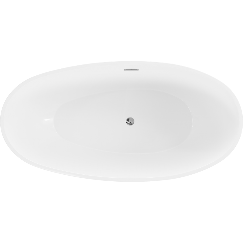 Mexen Bilbao cadă de baie independentă 180 x 90 cm, alb/negru, preaplin cromat - 51311809075-01