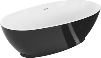 Mexen Bilbao szabadon álló kád 180 x 90 cm, fehér/fekete, fehér túlfolyó - 51311809075-20