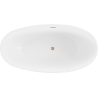 Cadă freestanding Mexen Bilbao 180 x 90 cm, alb/negru, supraplin din cupru periat - 51311809075-65