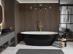 Cada Bilbao cadă liberă 180 x 90 cm, alb/negru, deversare din aur periat - 51311809075-55