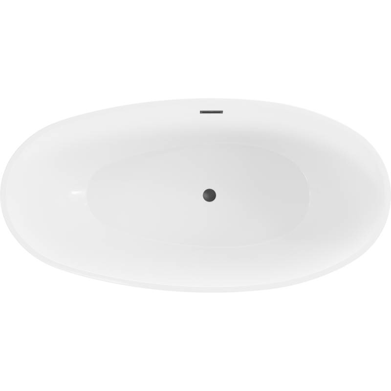 Mexen Bilbao cadă freestanding 180 x 90 cm, albă/neagră, preaplin negru - 51311809075-70