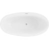 Mexen Bilbao cadă freestanding 180 x 90 cm, alb/negru, evacuare nichel periat - 51311809075-97