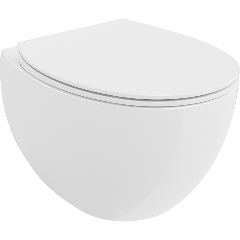 Mexen Egg vas wc Rimless cu capac soft-close slim, duroplast, alb lucios - 30245000