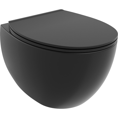Mexen Egg WC suspendat Rimless cu capac cu închidere lentă slim, duroplast, negru mat - 30245070