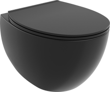 Mexen Egg WC suspendat Rimless cu capac cu închidere lentă slim, duroplast, negru mat - 30245070