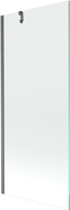 Mexen Next 1-szárnyú kádparaván 80 x 150 cm, átlátszó, gun gray kefe hatású - 895-080-000-00-00-66