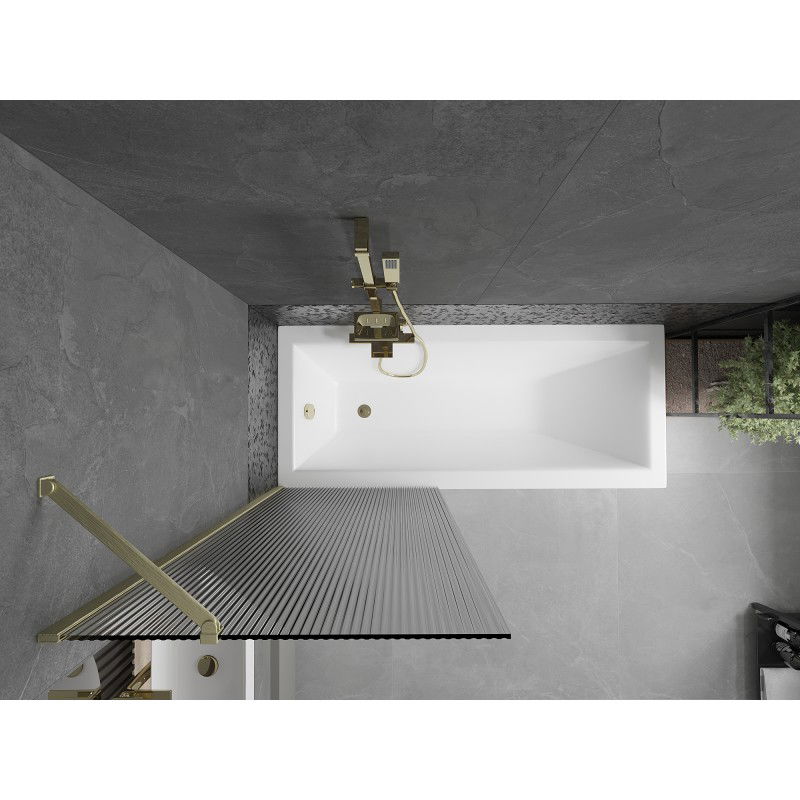 Mexen Next paravan de baie cu 1 canat 70 x 150 cm, dungi, auriu periat - 895-070-000-00-09-55