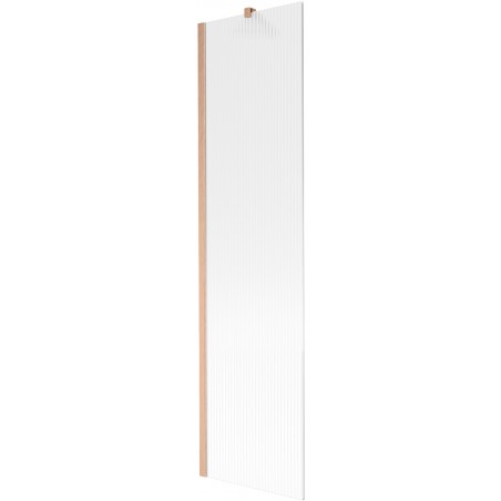 Mexen Next egyrészes fürdőkádparaván 50 x 150 cm, csíkos, kefélt réz - 895-050-000-00-09-65
