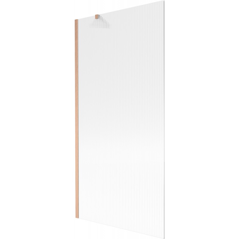 Mexen Next egy-szárnyú fürdőkádparaván 90 x 150 cm, csíkos, kefe hatású réz - 895-090-000-00-09-65