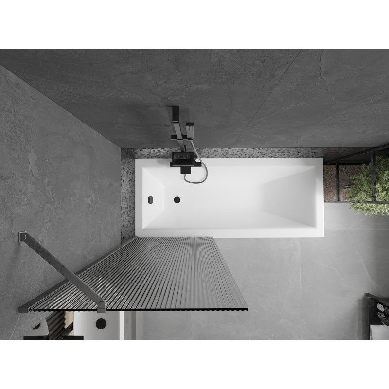 Mexen Next perete despărțitor cadă, 1-batant, 70 x 150 cm, dungi, gri pistol periat - 895-070-000-00-09-66