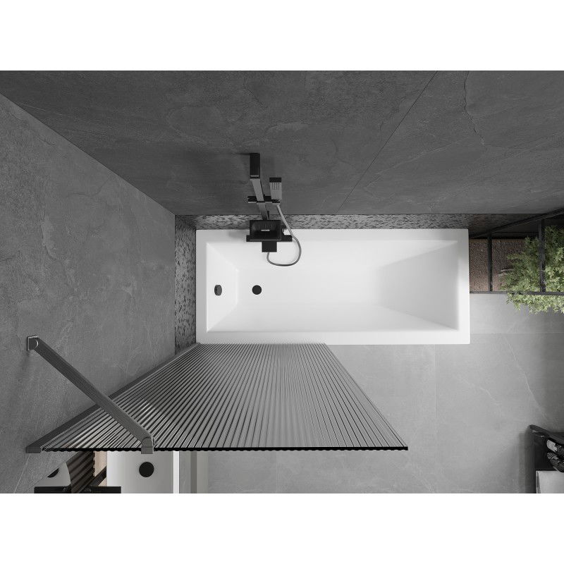 Mexen Next paravan de baie cu 1 panou 80 x 150 cm, dungi, gri pistolar periat - 895-080-000-00-09-66