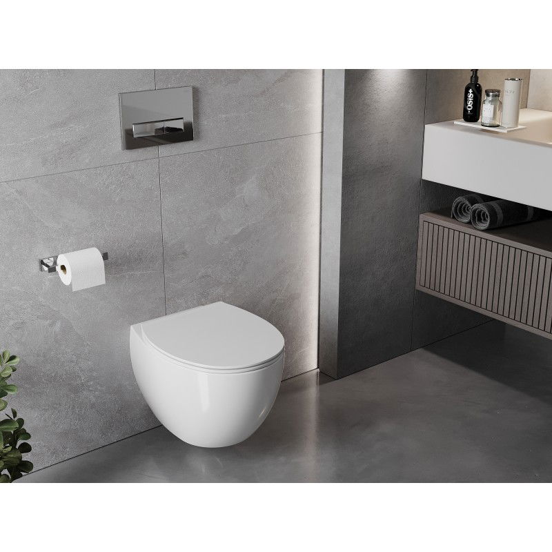 Mexen Egg vas wc Rimless cu capac cu închidere lentă slim, duroplast, alb lucios - 30245000