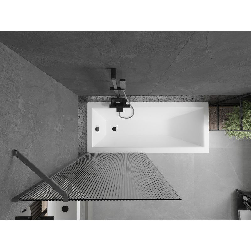 Mexen Next paravan de cadă cu 1 canat 80 x 150 cm, dungi, gun metal - 895-080-000-00-09-95