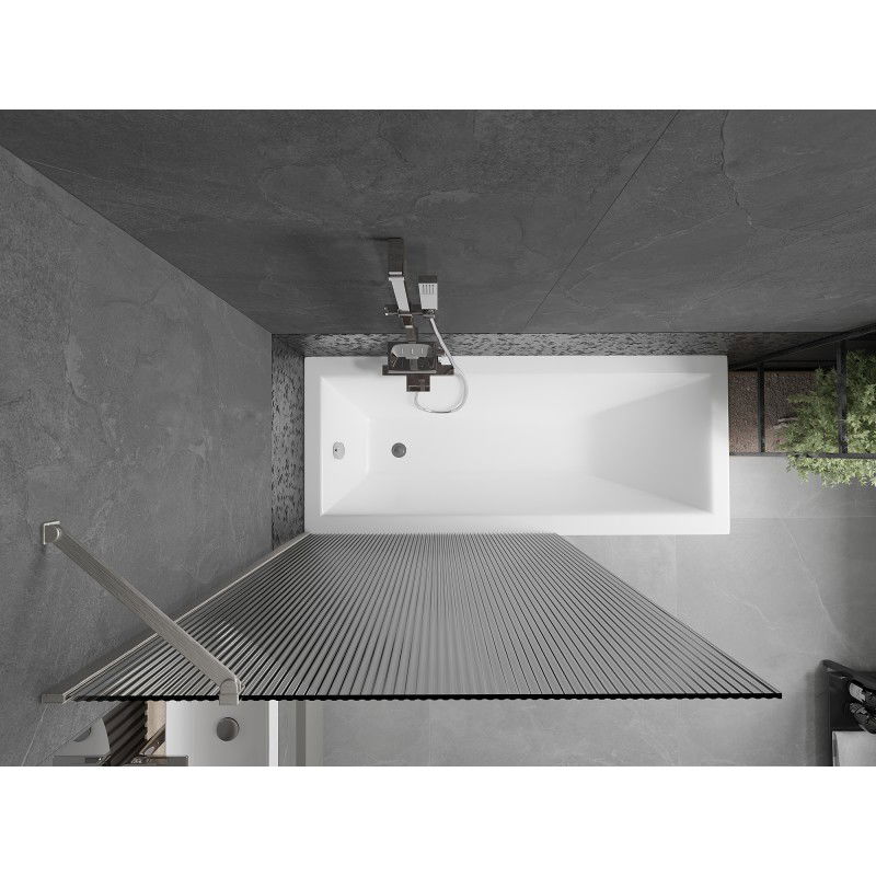 Mexen Next panou de duș 1-batant 100 x 150 cm, dungi, nichel periat - 895-100-000-00-09-97