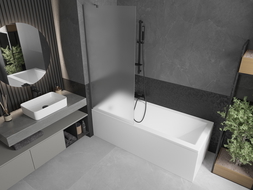 Mexen Next paravan baie 1-panou 80 x 150 cm, sticlă mată, gun metal - 895-080-000-00-30-95