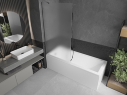 Mexen Next fürdőkád paraván, 1-szárnyú, 90 x 150 cm, szatén, gun metal - 895-090-000-00-30-95