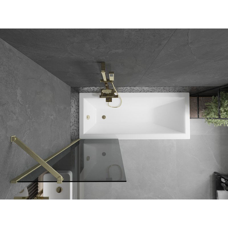 Mexen Next paravan de baie cu 1 panou 60 x 150 cm, grafit, auriu periat - 895-060-000-00-40-55