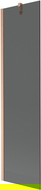 Mexen Next fürdőkád paraván 1-szárnyú 50 x 150 cm, grafit, kefélt réz - 895-050-000-00-40-65