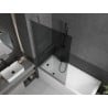 Mexen Next paravan cadă 1-canat 100 x 150 cm, grafit, gun gray periat - 895-100-000-00-40-66