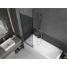 Paravan de baie Mexen Next cu 1 panou 60 x 150 cm, grafit, nichel periat - 895-060-000-00-40-97