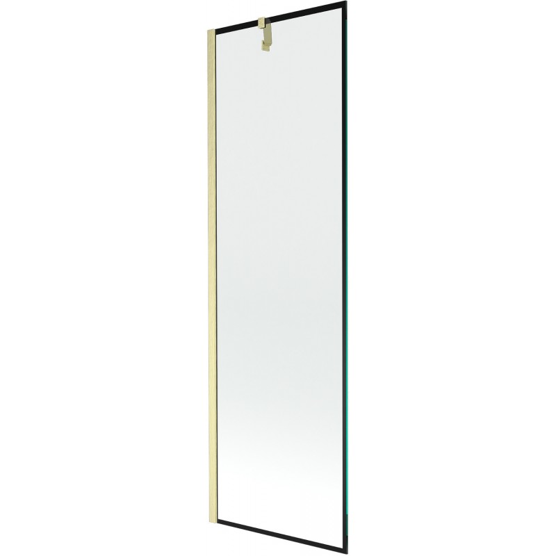 Mexen Next 1-szárnyú fürdőszobai paraván 60 x 150 cm, fekete minta, arany szálcsiszolt - 895-060-000-00-70-55