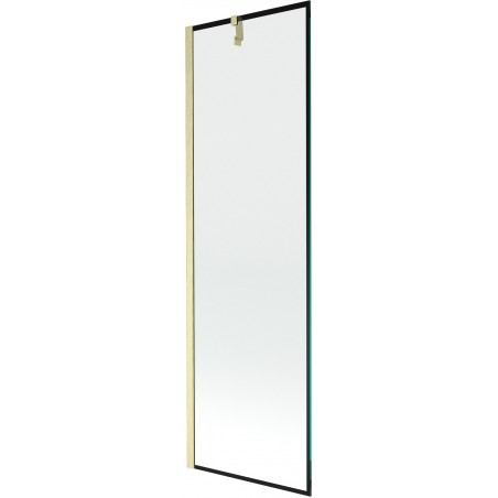 Mexen Next 1-szárnyú fürdőszobai paraván 60 x 150 cm, fekete minta, arany szálcsiszolt - 895-060-000-00-70-55