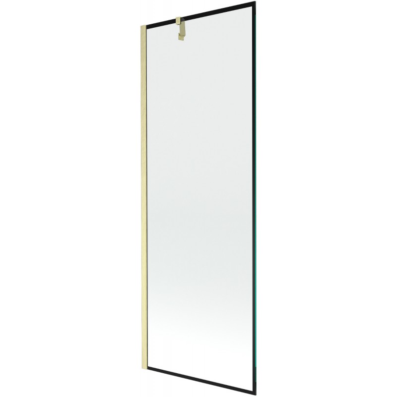 Mexen Next 1-szárnyú fürdőszobai paraván 70 x 150 cm, fekete minta, arany kefélt - 895-070-000-00-70-55