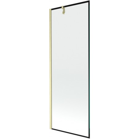 Mexen Next 1-szárnyú fürdőszobai paraván 70 x 150 cm, fekete minta, arany kefélt - 895-070-000-00-70-55