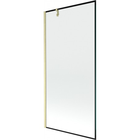 Mexen Next kádparaván 1-szárnyú 90 x 150 cm, fekete minta, arany kefe - 895-090-000-00-70-55